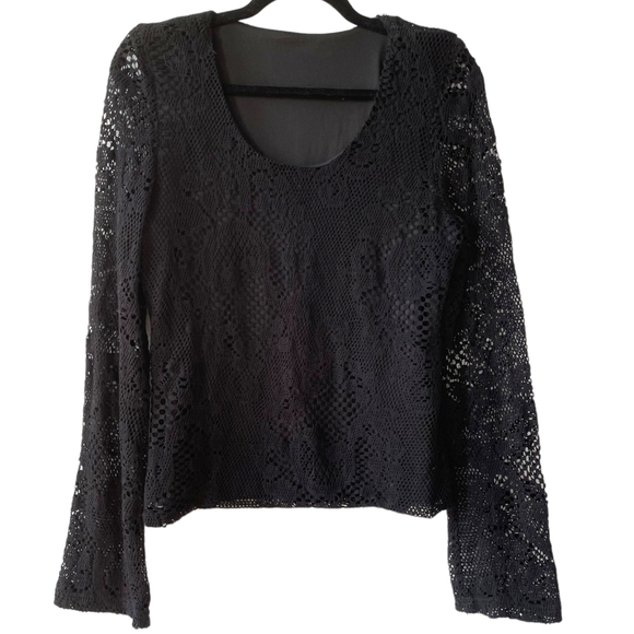 Black Crochet Longsleeve - Picture 1 of 2